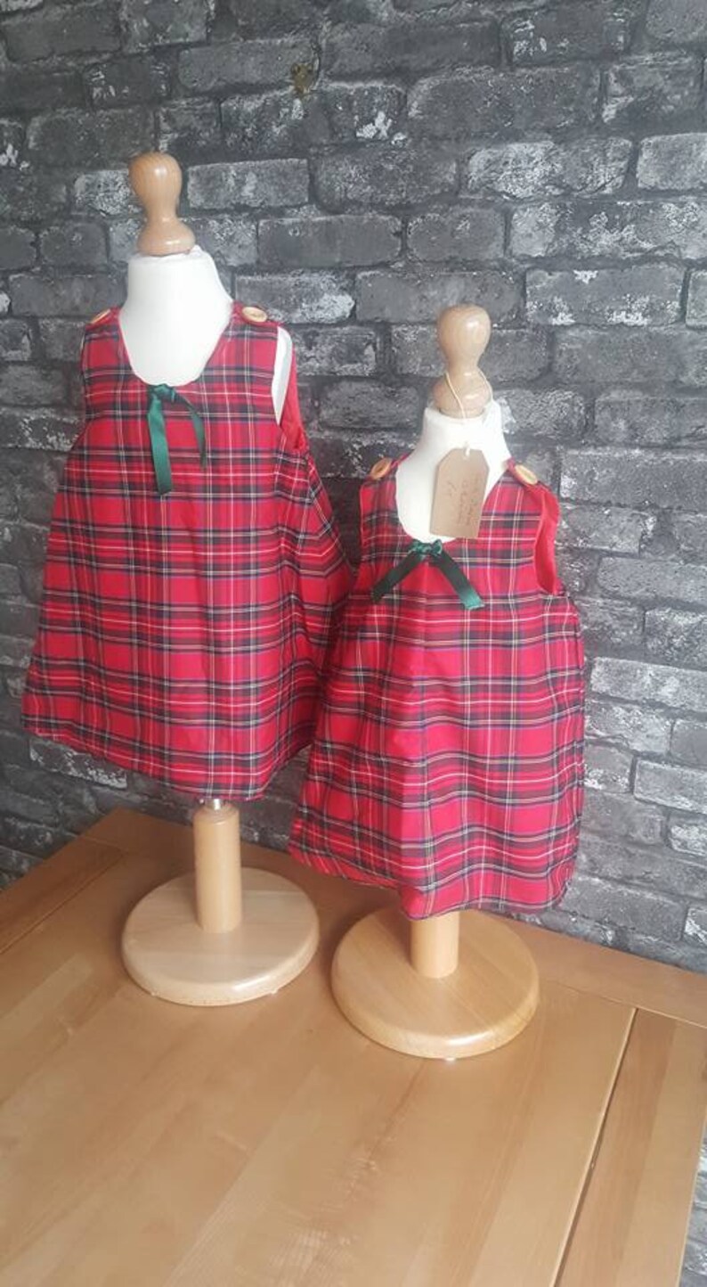 girls tartan pinafore