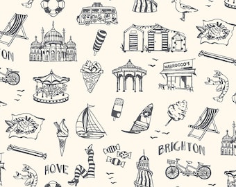 Brighton Sketch - Printed Cotton Fabric