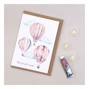 Hot Air Balloons Hand Painted Greetings Card