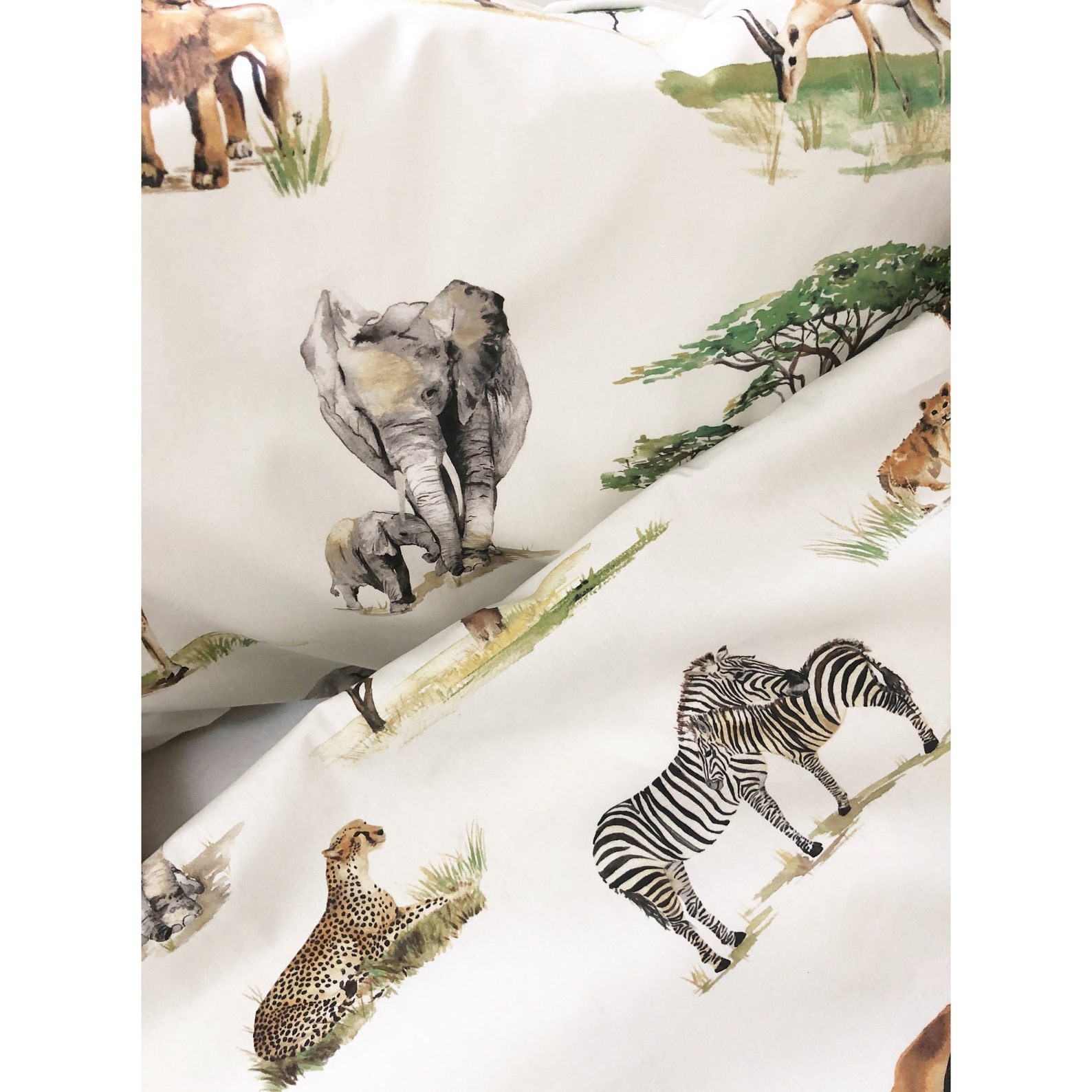 Safari Animals Children's Bedding Set | Etsy UK