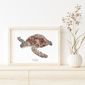 Sea Turtle Personalised Watercolour Fine Art Print image 1