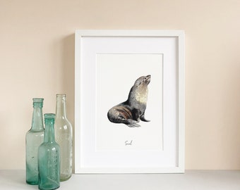Seal - Personalised Watercolour Fine Art Print
