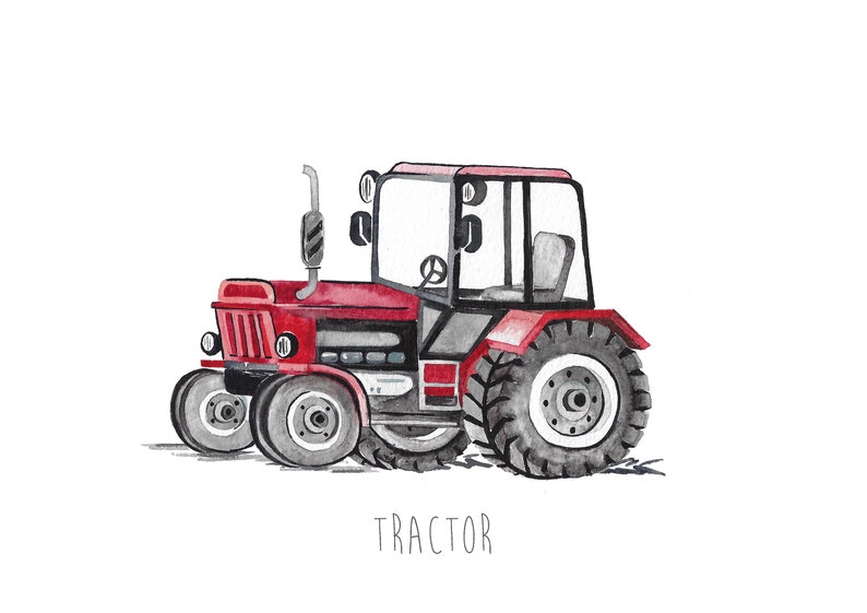 Personalised Tractor Transport Children's Room Art image 2