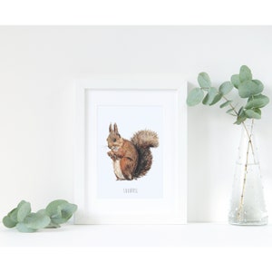 Painted Squirrel Watercolour Art Print image 2