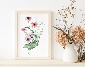 Echinacea Fairy Fine Art Print
