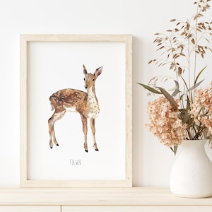 Watercolour fawn art print