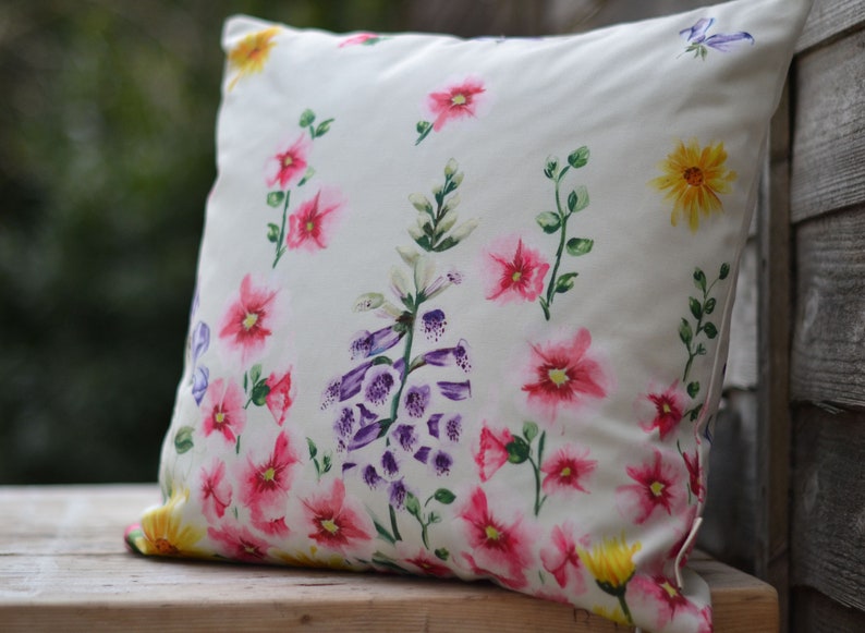 SALE Floral cushion in Garden Multi printed fabric image 1