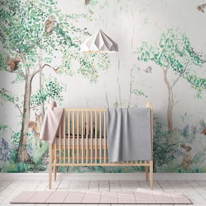 Woodland Animals Children's Mural Wallpaper