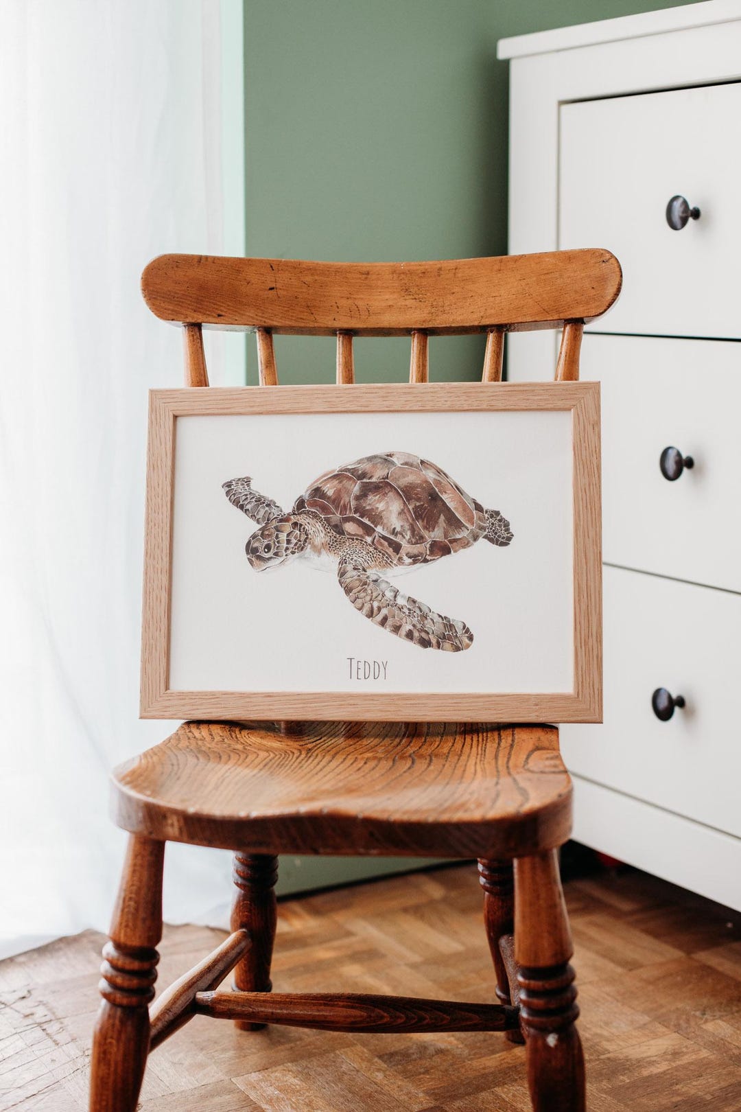 Turtle - Personalised Watercolour Fine Art Print - Etsy