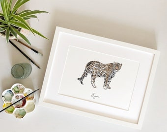 Jaguar- Personalised Watercolour Fine Art Print