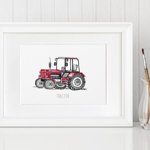 Personalised Tractor Transport Children's Room Art image 1
