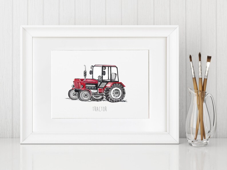 Personalised Tractor Transport Children's Room Art image 1