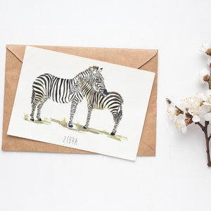SALE Zebra Greetings Card - Gemaakt van handgeschilderd ontwerp