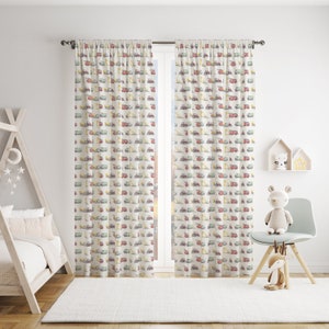 Transport, Diggers, Tractors and Fire Engines  - Children&#39;s Curtain Fabric