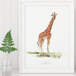 Personalised Watercolour Giraffe Print