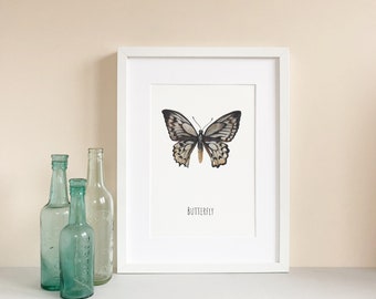 Butterfly Watercolour Fine Art Print