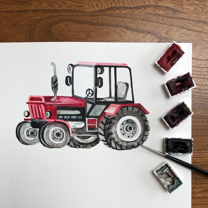 Personalised Tractor Transport Children's Room Art image 3