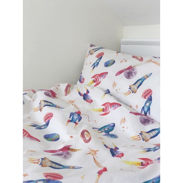 Rockets and space ships children's bed linen set