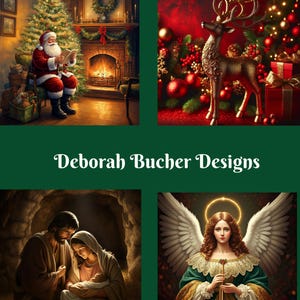 Weihnachten Printables - Deborah Bucher Designs, Weihnachtsmann, Weihnachtsbaum, Engel, Krippe, Rentier, sofort druckbar, DIGITALER DOWNLOAD