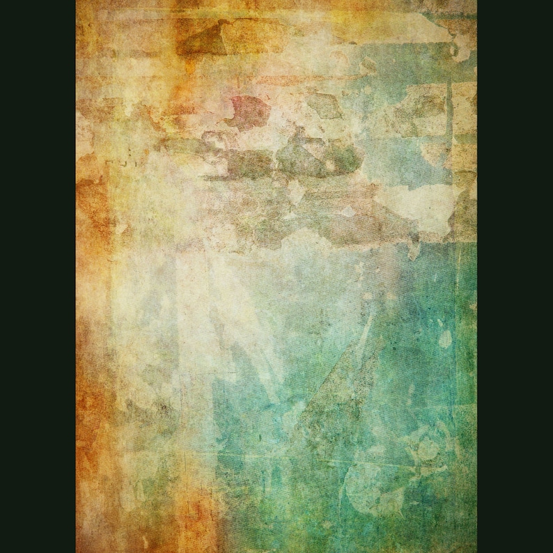 May include: Abstract background with a faded, vintage look. The background is a mix of yellow, orange, green, and blue colours. The colours are faded and blended together, creating a soft, dreamy effect.