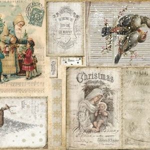 85 cartes de Noël anciennes4, motifs Deborah Bucher, papier hygiénique pour découpage, 61 x 69 po., Noël, vacances,