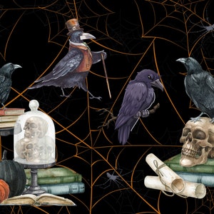 41_Teschi di Halloween, candelieri e corvi Decoupage Tissue, Deborah Bucher Designs, Decoupage Tissue, DIY, Tissue stampato, Carta artistica