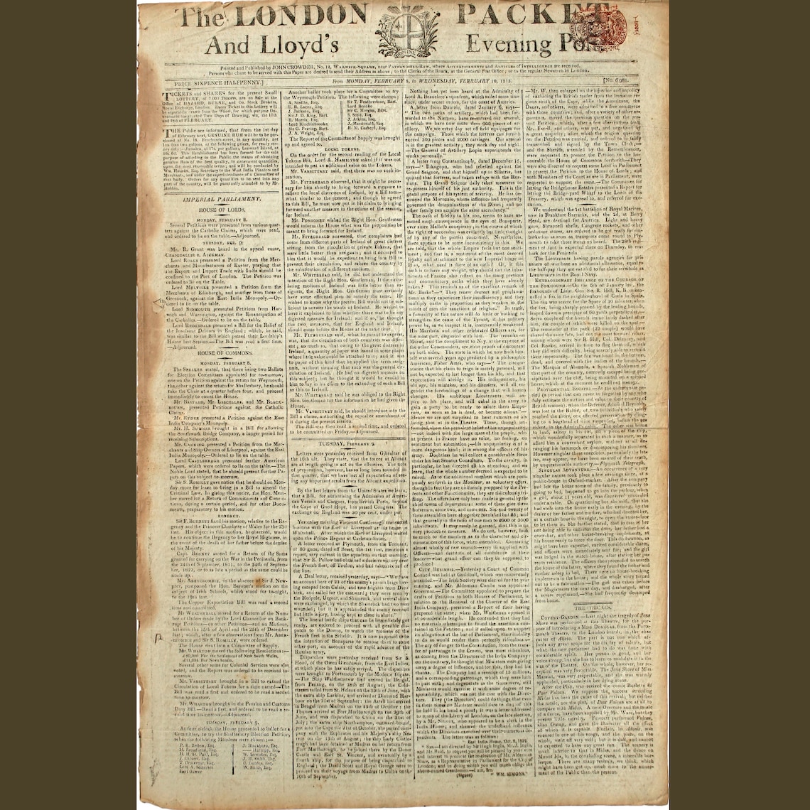 88_london Packet Newspaper, Old Newspaper, London Newspaper ...