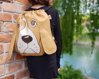 Mochila para niños, bolso con cordón impreso, mochila de animales