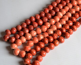 Beads 8-9 mm. 50 pcs spherical beads for jewelry making or macrame. Round beads. Ball beads.