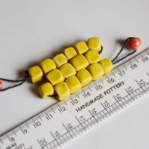 Glazed Ceramic Cube Beads: 10mm Square Beads for Jewelry Making