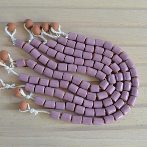 Purple ceramic beads 20 pcs. Red Clay Tube Beads Glazed. Beads for making bracelets and necklaces. Ideal for macrame projects.