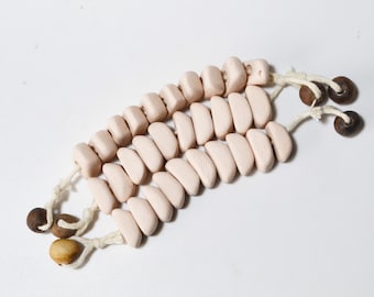 Perles hémisphères 12 x 18 mm avec trou 5 mm, 10 pcs. Perles en biscuit non émaillées pour macramé. Perle bohème pour la fabrication de bijoux de style rustique ou primitif.