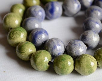 Beads 13-14 mm. 15 pcs spherical beads for jewelry making or macrame. Round beads. Ball beads.