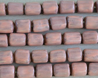 Orange glaserade keramiska rörpärlor: DIY smyckestillverkning (20 st)