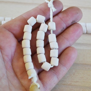 20 Pink Clay Cylinder Beads: Handmade Ceramic Jewelry Supplies (8x8 mm)
