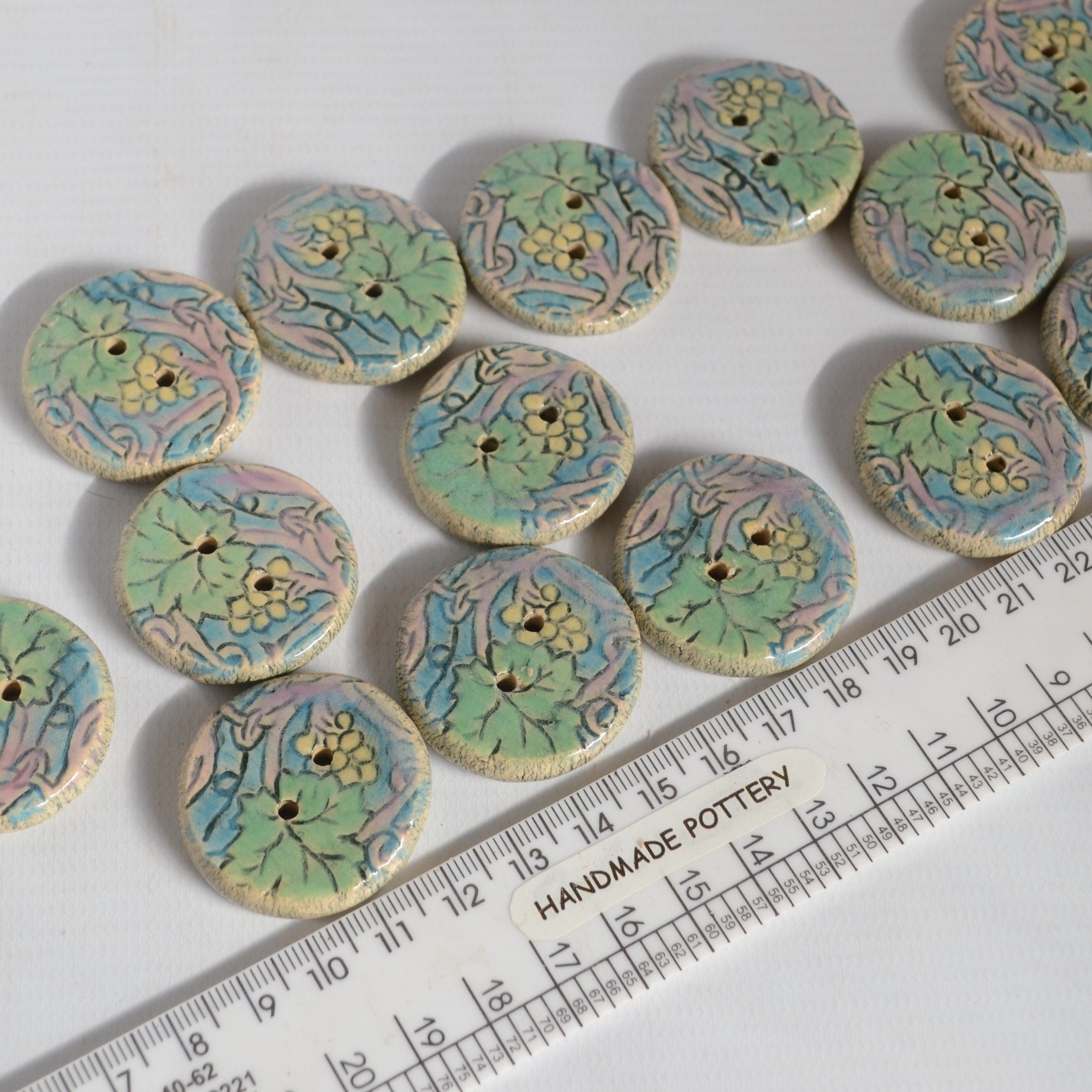 Large Buttons With Colored Patterns. Handmade Ceramic Buttons. | Etsy