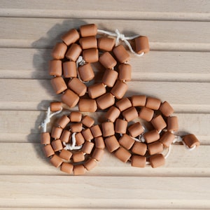 Terracotta Tube Beads: Unglazed Bisque Ceramic, 20 Pcs
