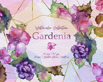 watercolor gardenia etsy