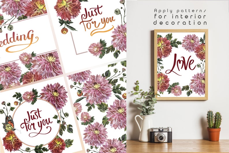 Watercolor Flowers Wedding Invitation Floral Elements Greeting Cards Free Commercial Use Asters Watercolor Set Hand Painted Flowers Visual Arts Craft Supplies Tools Okumkomfoods Com