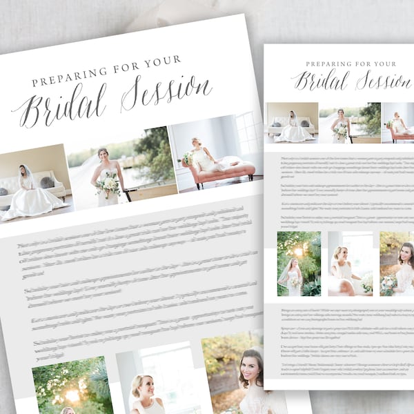 Style Guide Template. Bridal Session Prep Guide. Photography Style Guide. Template. Marketing Templates.