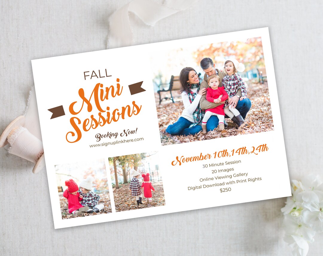 Fall Mini Session Template. Photography Session Template. - Etsy