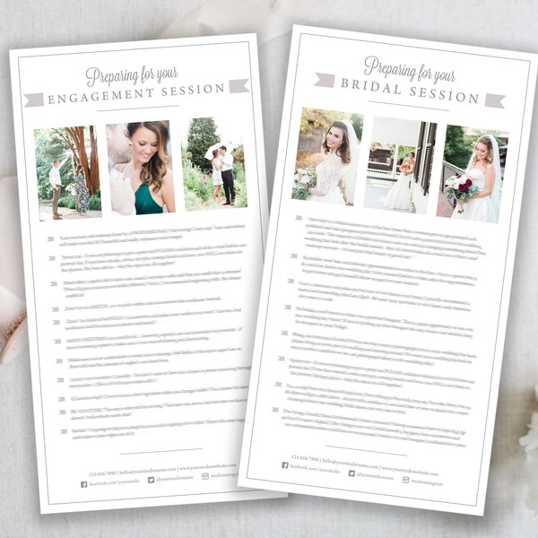 Photography Client Prep Guide. Bridal Guide + Engagement Guide. Photography Style Guide. Style Guide Template. Bridal Prep Guide.