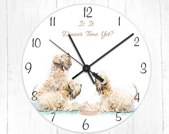 Soft Coated Wheaten Terrier Clock, Wheaten Terrier Clock, Wheaten Lovers, Gift For Home, Gift For Her, Gift For Him, Gift For The Couple