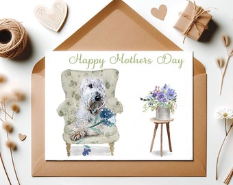 Soft Coated Wheaten Terrier Mothers Day Card, Wheaten Terrier Card, Mothers Day Card, Wheaten Terrier Mothers Day Card, Dog Mothers Day