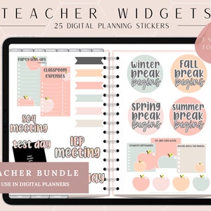 Teacher Widgets | Teaching Digital Stickers | GoodNotes Stickers | Teacher Stickers | iPad Planning | Digital Planner Stickers | Precropped