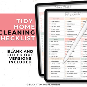 Clean Home Cleaning Checklist | Cleaning Inserts for Digital Planners | Planning Inserts | Digital Planning Pages | Digital Inserts Only