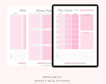 Weekly Meal Planner | Family Meal Planner | Meal Planning Template | Printable Meal Planner | Meal Planner PDF | Grocery List |