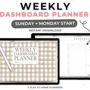 Weekly Dashboard Planner | Weekly Digital Planner | Undated Digital Planner | Weekly To Do | Weekly Planner | GoodNotes Planner | Lag Free
