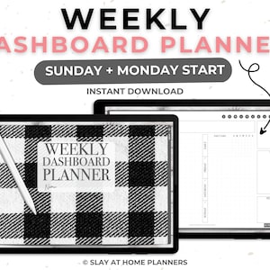 Weekly Dashboard Planner | Weekly Digital Planner | Undated Digital Planner | Weekly To Do | Weekly Planner | GoodNotes Planner | Lag Free