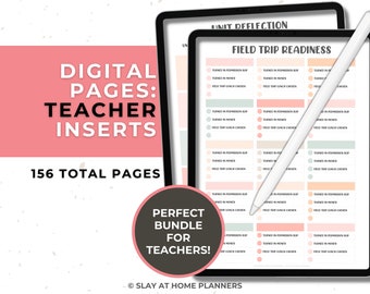 Digital Teacher Inserts for Digital Planners | Teaching Inserts | Teaching Planner | Teacher Planner Pages | Digital Inserts
